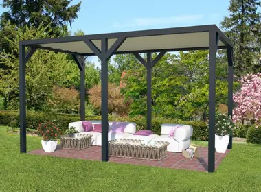 Pergola mit Sonnentuch