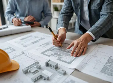 Planungsarbeiten mit Architekten