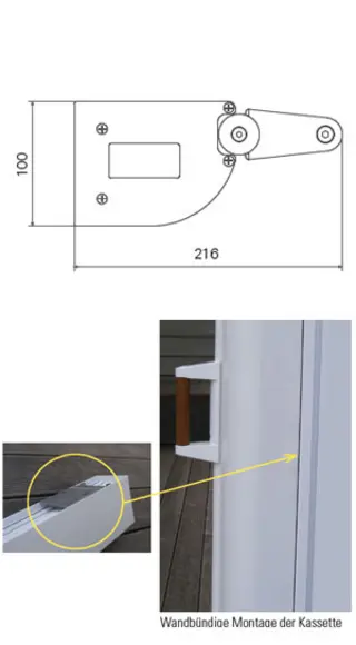 Seitlicher Sonnenschutz Sichtschutz Calypso Roll Montage Leiner