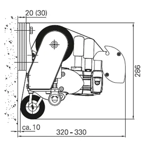 Leiner Sunrain Vario Volant Gelenkarm Markisen Wandmontage mit Kuppel