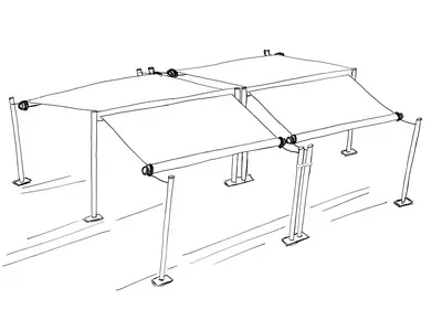 SHADE MULTITWIN  Das SHADE INOX System als freistehend, gegenüberliegend und nebeneinander stehende Version